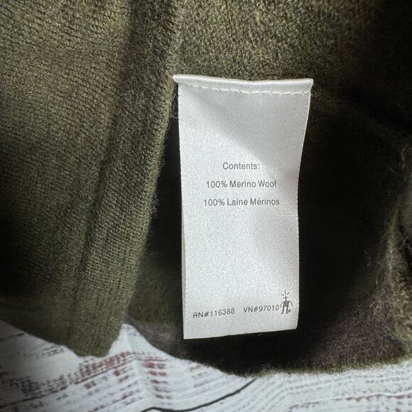 Smartwool 100% Merino Wool Quarter Zip Pullover Sweater Green S - Picture 4 of 7